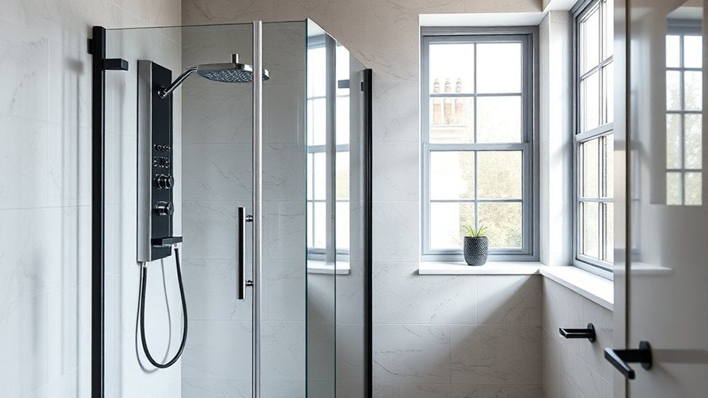 Shower installation before and after